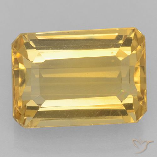 7.40ct 天然 亮金 黄水晶, 祖母绿式切割, VVS