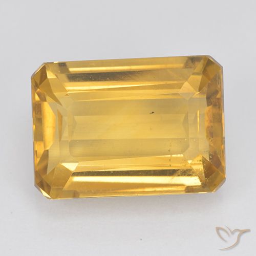 7.50ct 天然 亮金 黄水晶, 祖母绿式切割, VVS-VS