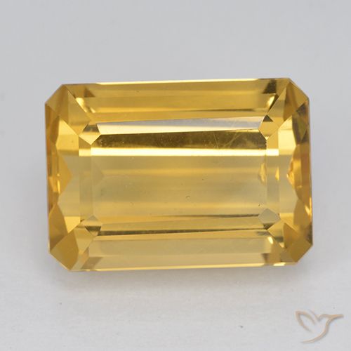 8.07ct 天然 中金 黄水晶, 祖母绿式切割, VVS-VS