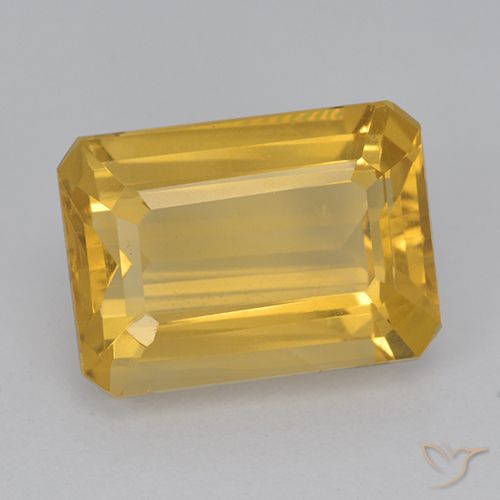 6.72ct 天然 中金 黄水晶, 祖母绿式切割, VVS-VS