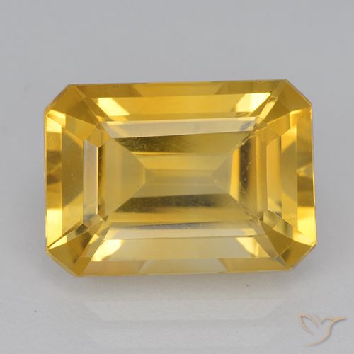 6.94ct 天然 金橙色 黄水晶, 祖母绿式切割, VVS-VS