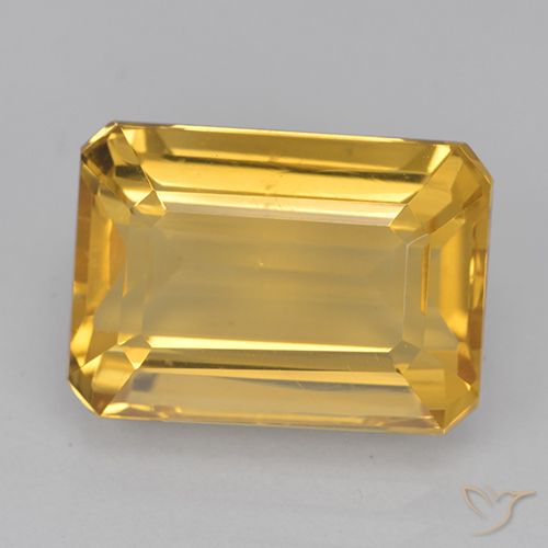 8.50ct 天然 中金 黄水晶, 祖母绿式切割, VVS-VS