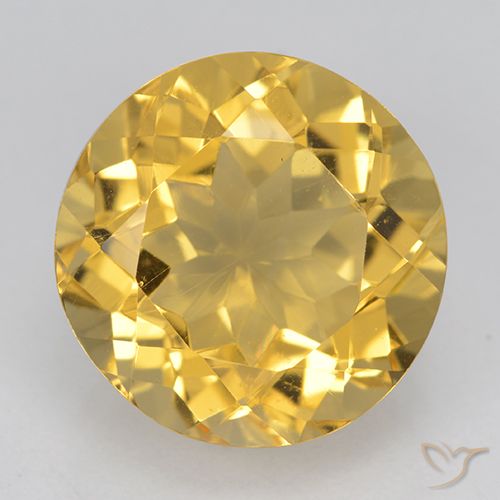 5.78ct 天然 中金 黄水晶, 圆形的, VVS