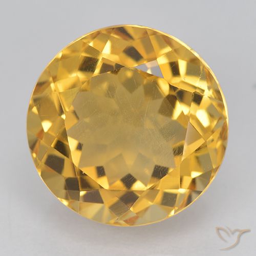 6.28ct 天然 金色 黄水晶, 圆形的, VVS