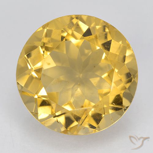 6.05ct 天然 金色 黄水晶, 圆形的, VVS