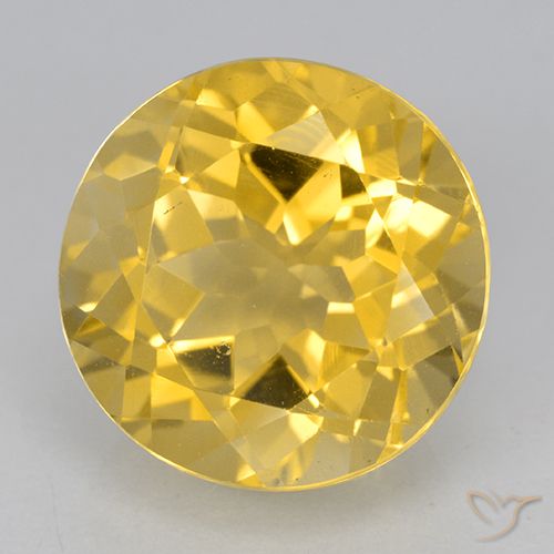 6.20ct 天然 金色 黄水晶, 圆形的, VVS