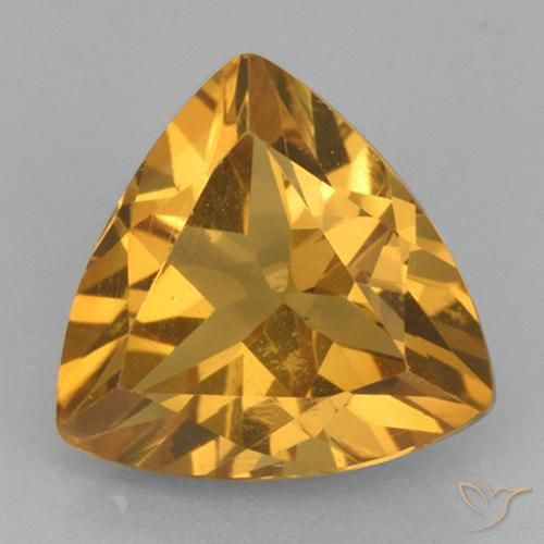 1.98ct 天然 深金色 黄水晶, 胖三角形, VVS
