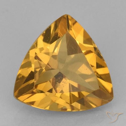 1.98克拉天然黄水晶，胖三角形，VVS