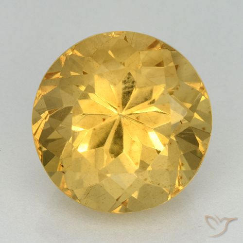 6.95ct 天然 中金 黄水晶, 圆形的, VVS-VS