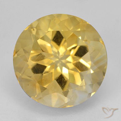 5.93ct 天然 金色 黄水晶, 圆形的, VVS-VS