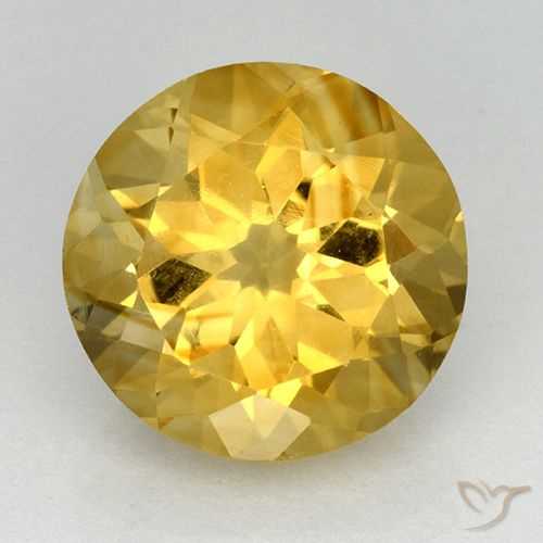 5.65ct 天然 金色 黄水晶, 圆形的, VVS