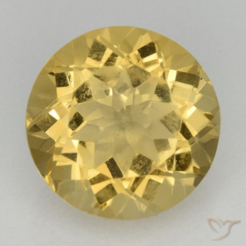 5.71ct 天然 金色 黄水晶, 圆形的, VVS