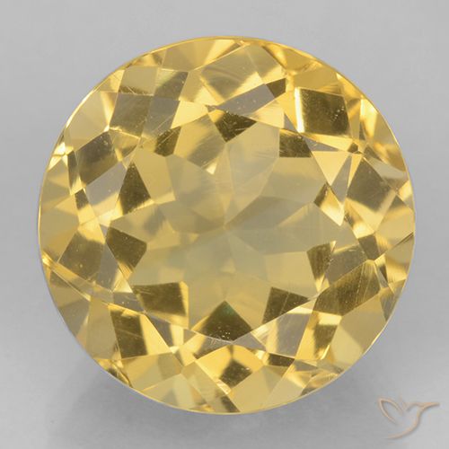 5.98ct 天然 中金 黄水晶, 圆形的, VVS