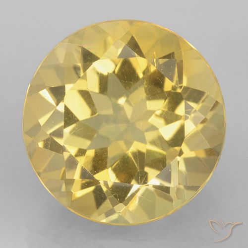 5.28ct 天然 淡黄色 黄水晶, 圆形的, VVS
