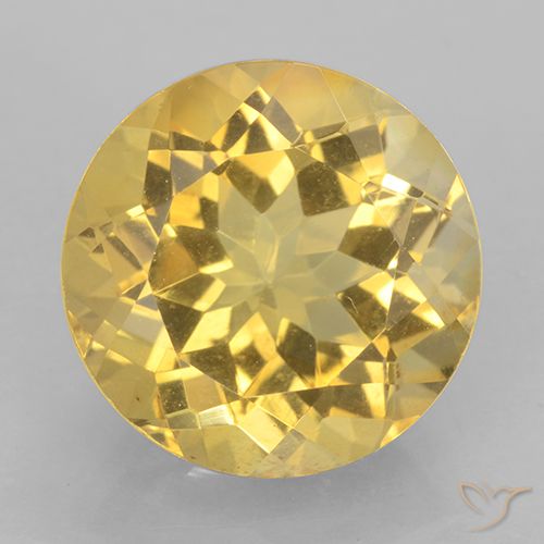 6.14ct 天然 浅金黄色 黄水晶, 圆形的, VVS