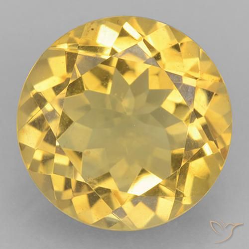 5.88ct 天然 浅金黄色 黄水晶, 圆形的, VVS
