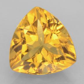 3.64克拉天然金色黄水晶，三角形，10.9×10.8毫米，VVS