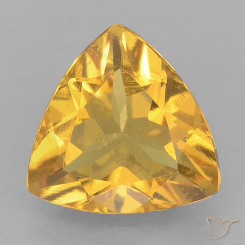 1.87ct 天然 橙金 黄水晶, 胖三角形, VVS-VS