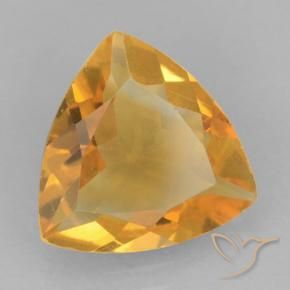 1.58克拉天然黄水晶，胖三角形，VVS