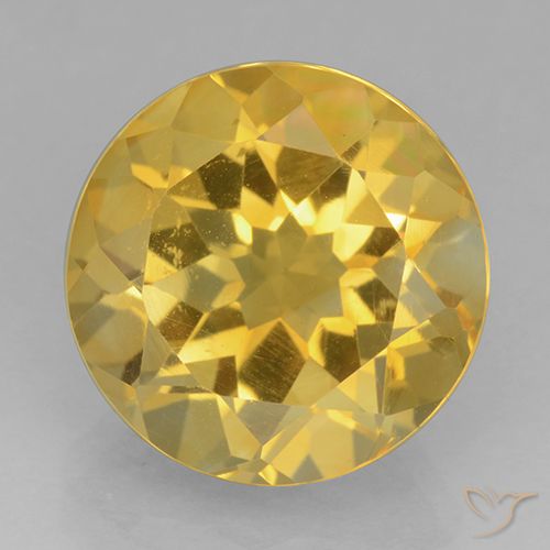5.91ct 天然 金色 黄水晶, 圆形的, VVS