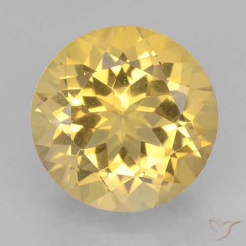 6.32ct 天然 金色 黄水晶, 圆形的, VVS
