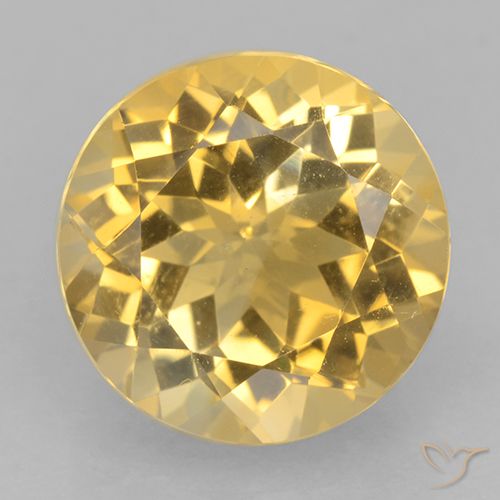 5.99ct 天然 亮金 黄水晶, 圆形的, VVS