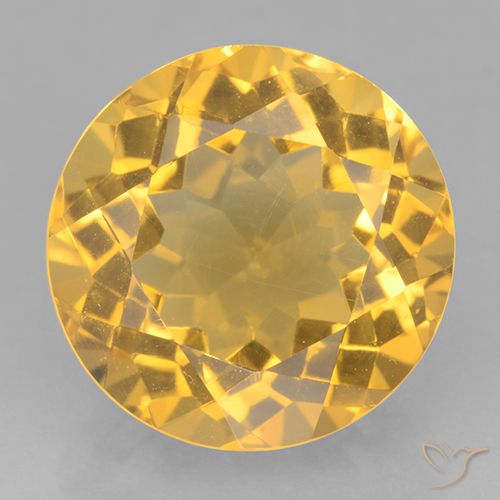 6.25ct 天然 中金 黄水晶, 圆形的, VVS