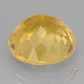 6.25克拉天然黄水晶，圆形的，VVS