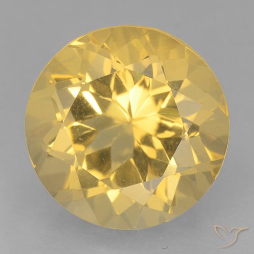 6.07ct 天然 中金 黄水晶, 圆形的, VVS
