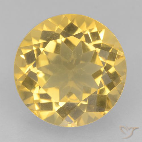 5.84ct 天然 黄金色 黄水晶, 圆形的, VVS