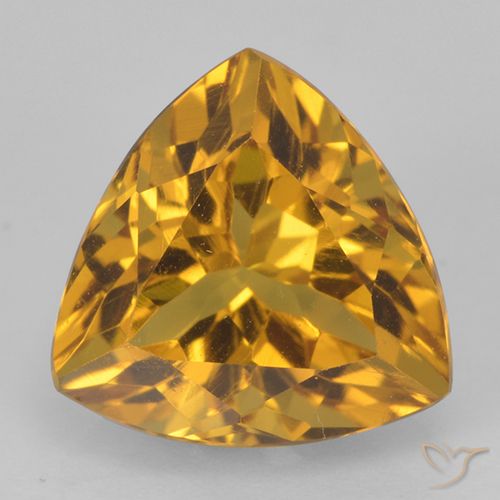2.33ct 天然 深金橙色 黄水晶, 胖三角形, VVS