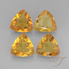 6.92克拉天然黄水晶，胖三角形，VVS-VS