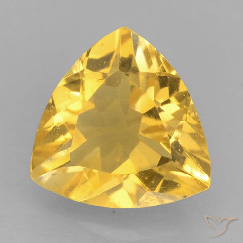 2.00ct 天然 亮金 黄水晶, 胖三角形, VVS