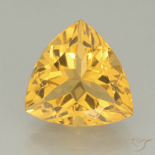 2.16ct 天然 中金 黄水晶, 胖三角形, VVS