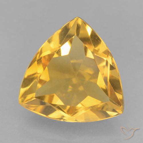1.99ct 天然 深金色 黄水晶, 胖三角形, VVS