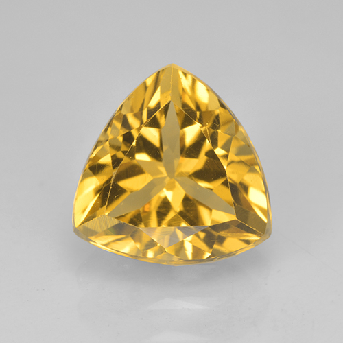2.23克拉天然金色黄水晶，三角形，9.1×8.9毫米，VVS
