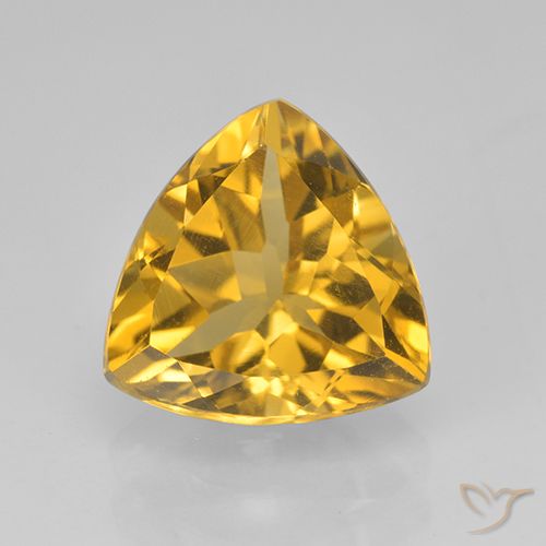 2.07ct 天然 金色 黄水晶, 胖三角形, VVS