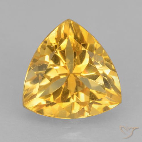 2.36ct 天然 中金 黄水晶, 胖三角形, VVS