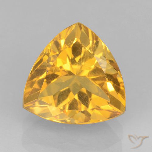 2.24ct 天然 中金 黄水晶, 胖三角形, VVS