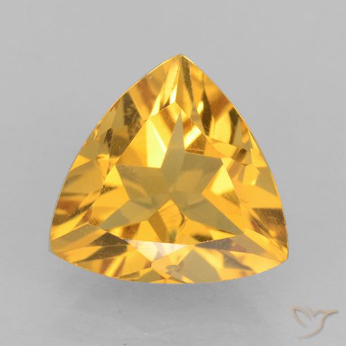 2.03ct 天然 金橙色 黄水晶, 胖三角形, VVS
