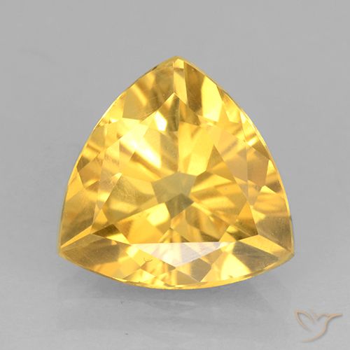 1.74ct 天然 中金 黄水晶, 胖三角形, VVS