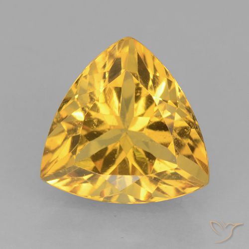 2.27ct 天然 金色 黄水晶, 胖三角形, VVS