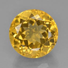 12.60克拉天然黄色黄水晶，圆形切割，15.04毫米，VVS