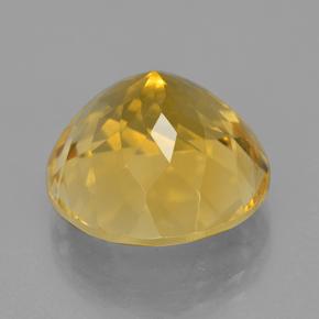 12.60克拉天然黄色黄水晶，圆形切割，15.04毫米，VVS