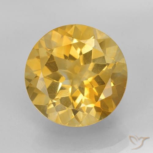 5.98ct 天然 亮金 黄水晶, 圆形的, VVS