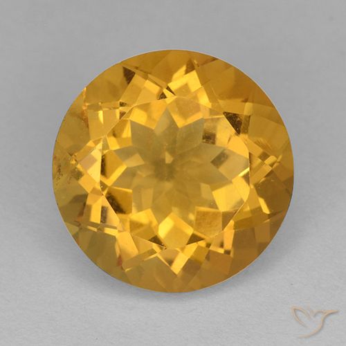 6.21ct 天然 深金橙色 黄水晶, 圆形的, VVS