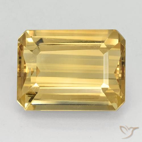 11.46ct 天然 黄金色 黄水晶, 祖母绿式切割, VVS