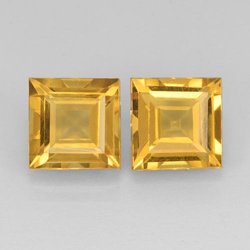 4.54ctw 天然 深金色 黄水晶, 正方形, VVS-VS