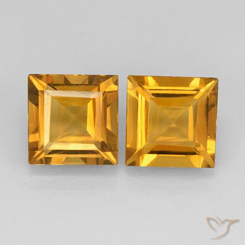 4.12ctw 天然 深金色 黄水晶, 正方形, VVS-VS