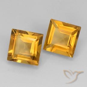 4.12克拉天然黄水晶，正方形，VVS-VS